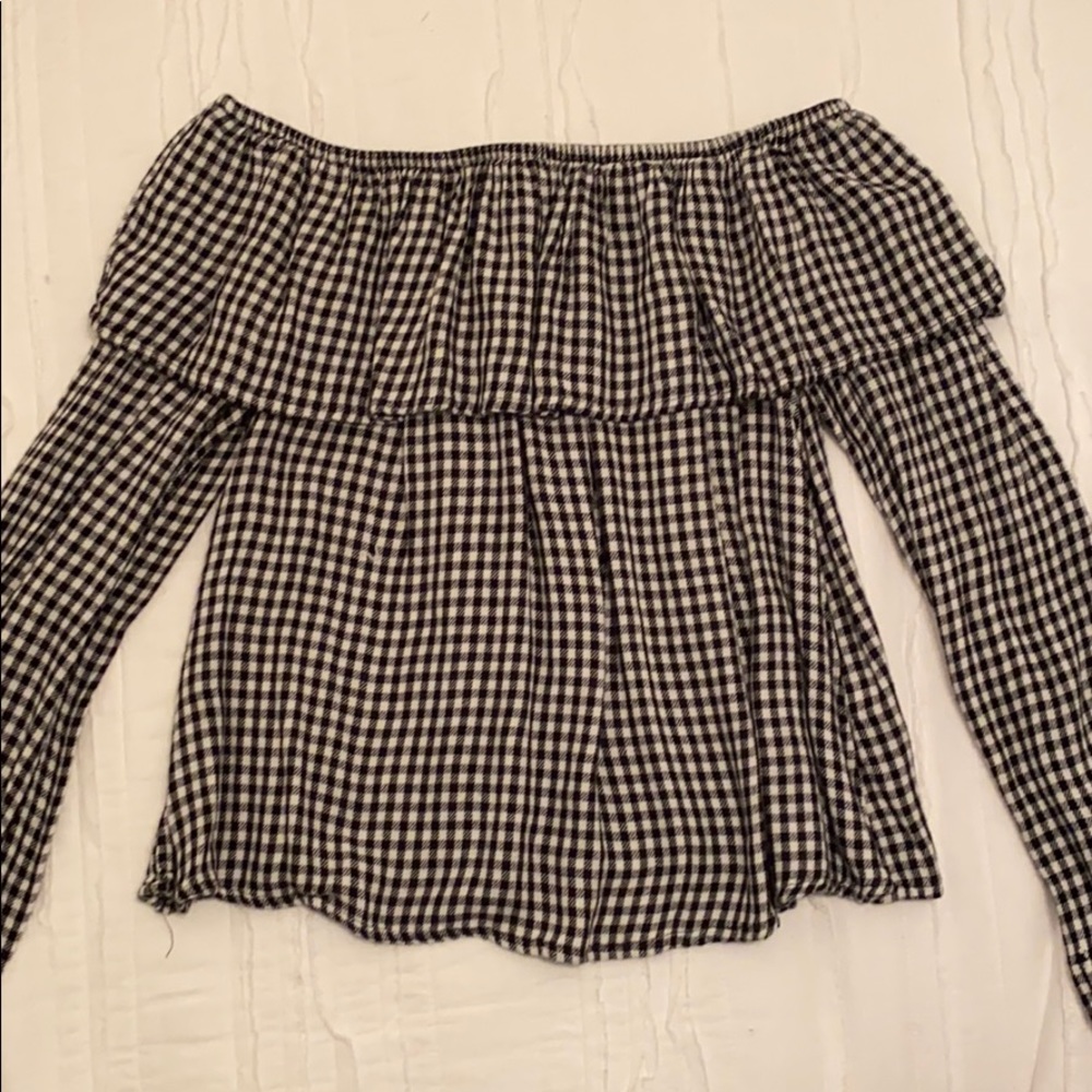 Gingham Off the Shoulder Top